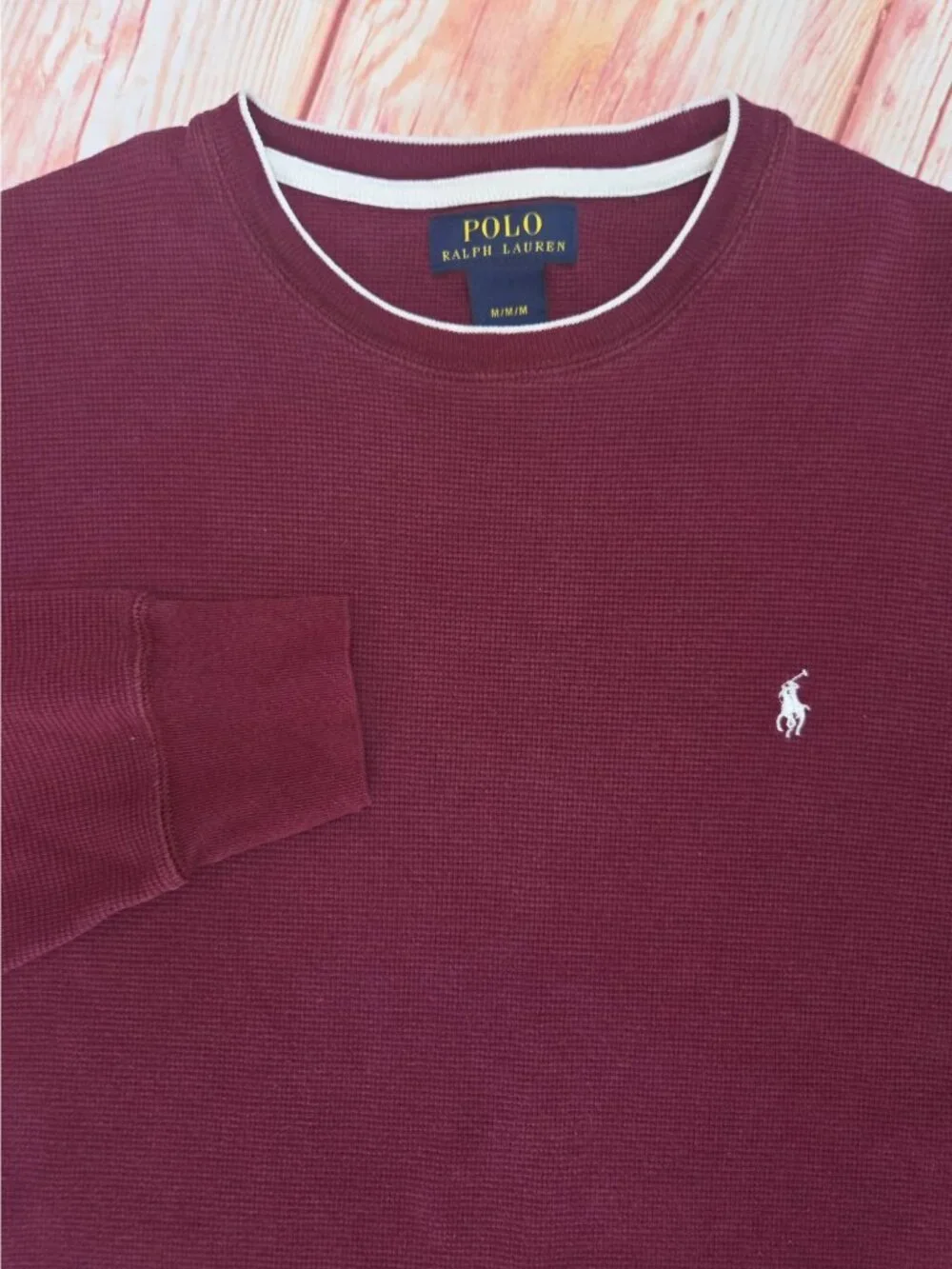 Polo Ralph Lauren Maroon Thermal Shirt Medium